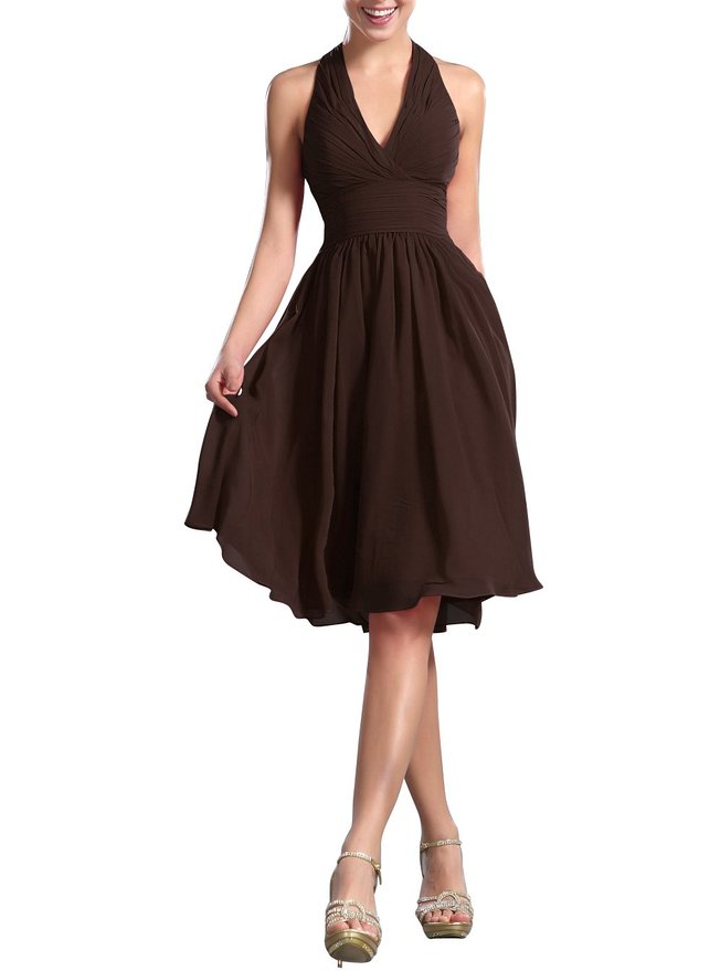 brown halter dress